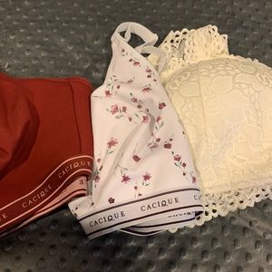 3 bras lot, 2 cacique 44dd,  1 Maurice’s halter 2x